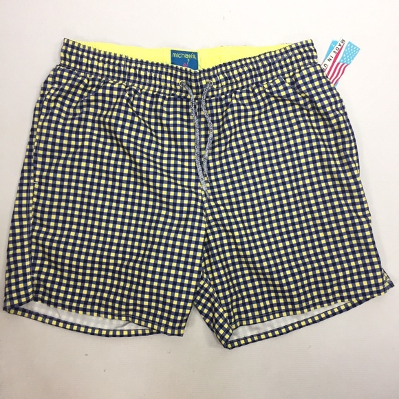 MICHAEL'S Swimming Shorts Blue Gingham XL - Picture 2 of 7